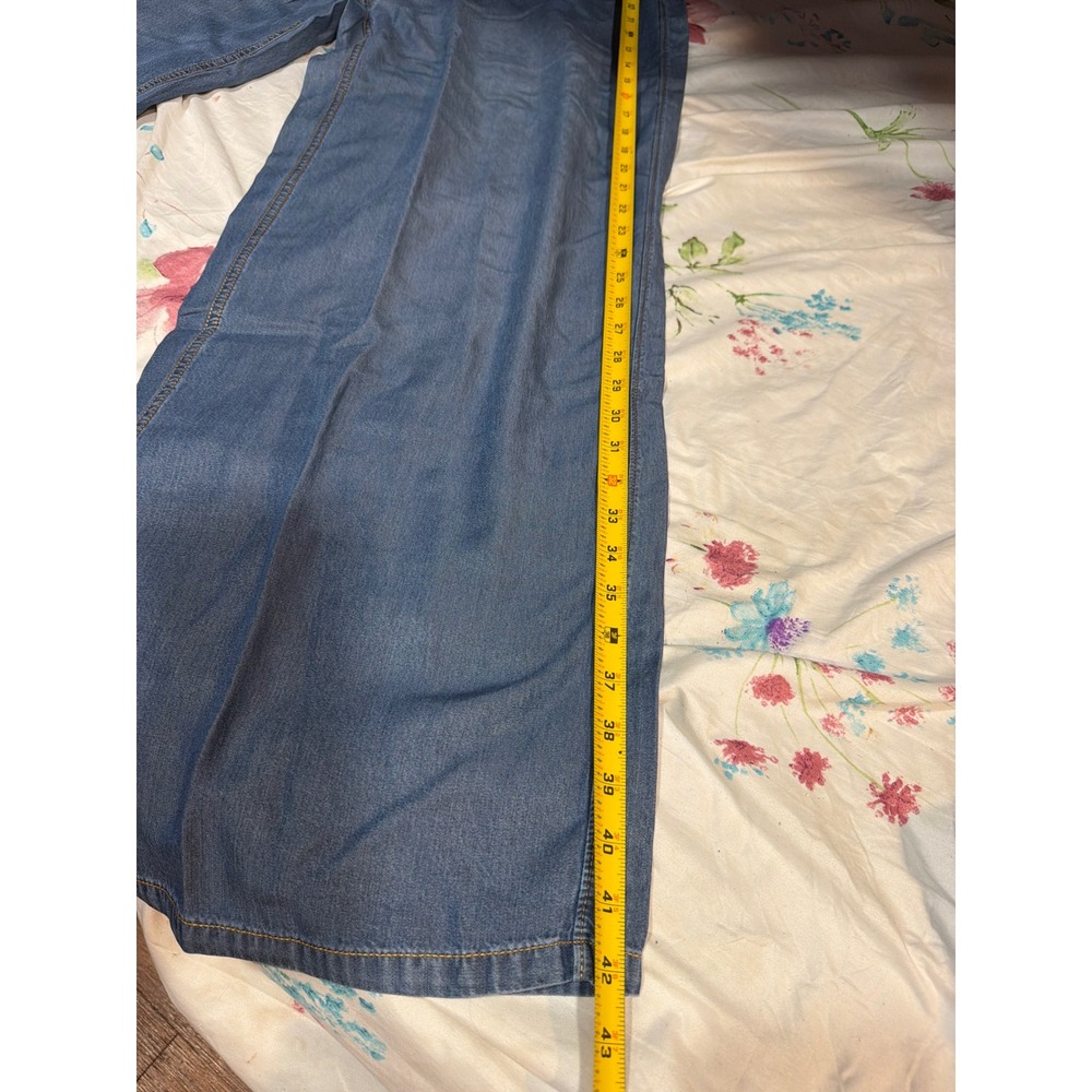 HALARA Wide Leg Denim-Blue Drawstring Pants - Picture 7 of 11